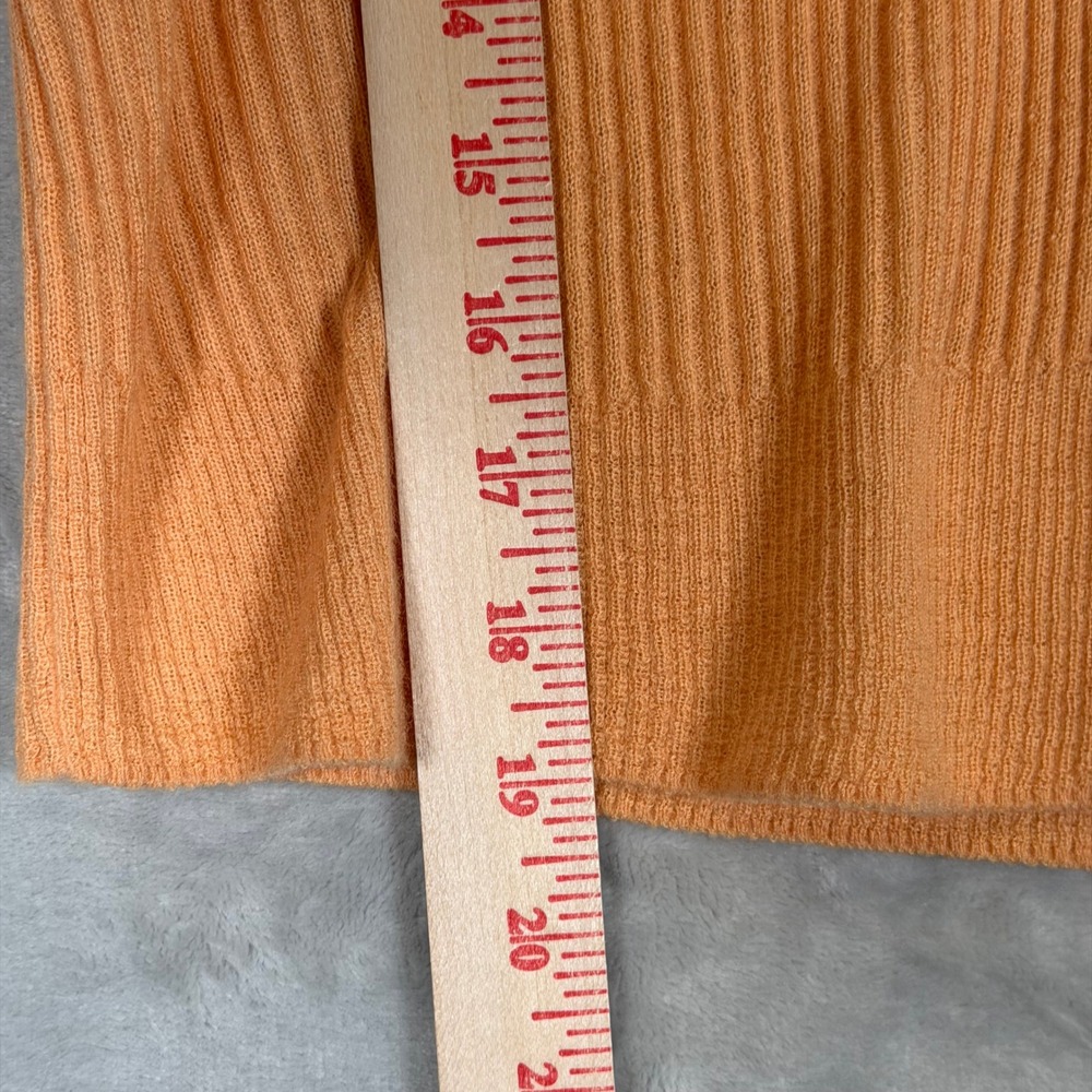 New Vince Cashmere Silk Ribbed Shrunken Button Cardigan Sweater Cantelope XL - Picture 6 of 14